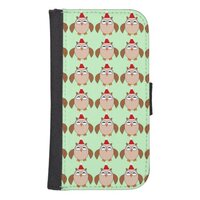 Cute Christmas Owl Samsung Wallet Case