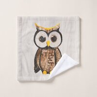 Wood - Cabbage - Owl Wash Cloth
