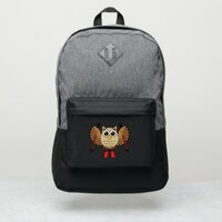 Cute Owl Skiing Cartoon Port Authority® Backpack
