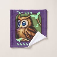 The Majestic Brown Owl Wash Cloth