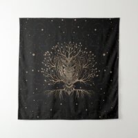 The Golden Owl Tree Tapestry