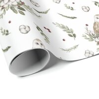 Rustic Owl Christmas Gift Wrapping Paper