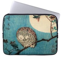 Utagawa Hiroshige - Horned Owl on Maple Branch Laptop Sleeve