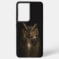Black 4 Luxe Galaxy S21 Plus, Golden Eye Owl Samsung Galaxy S21+ Case