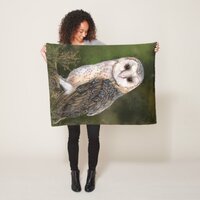 Western Barn Owl Fleece Blanket