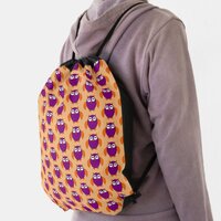 Cute Halloween Owl Patterned Drawstring Bag