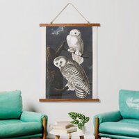 Audubon Snowy Owl Bird Artwork Hanging Tapestry