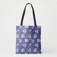 Cute blue colorful owl pattern tote bag