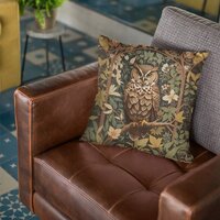 Majestic Great Horned Owl Forest Throw Pillow