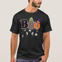 Boo With Spiders And Witch Spooky Hat Owl Hallowee T-Shirt