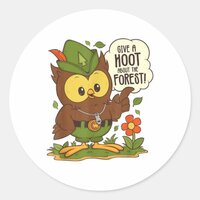 Woodsy Owl Give A Hoot About The Forest Arbor Day  Classic Round Sticker