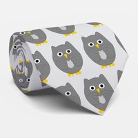 Owl Design Neck Tie