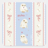 Hedwig Owl Post Stripe Pattern Square Sticker