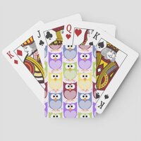 Cute Owls, Owl Pattern, Baby Owls, Colorful Owls Poker Cards