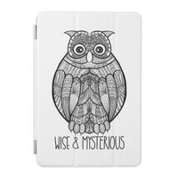 Black and White Mandala Owl Illustration with Text iPad Mini Cover