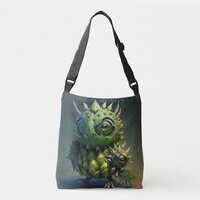 Fantasy Green Owl Crossbody Bags