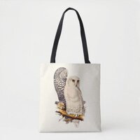 Vintage Snowy Owl Drawing Tote Bag