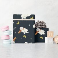 Hedwig Nighttime Moonlight Pattern Wrapping Paper