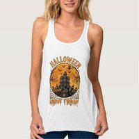 Halloween Night Today Haunted Mansion Pumpkins Owl Tank Top