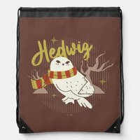 Hedwig Whimsical Forest Drawing Drawstring Bag