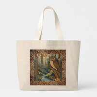 Beautiful Vintage Owl with Batik Tote Bag