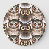 Cute Owls Large Clock