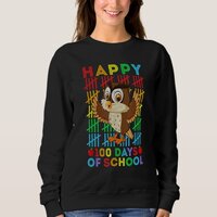 Owl Teacher Student Happy 100 Days of School Sweatshirt