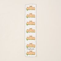 Orange Owls Design Personalised Scarf