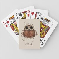 Coffee Owl custom name playing cards