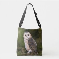 Western Barn Owl - Migned Watercolor Painting  Crossbody Bag