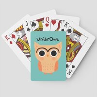 UnibrOwl Unibrow Owl | Funny Cute Eyebrows Owl Poker Cards