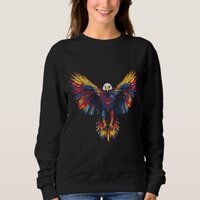 Flying Owl Futuristic Geometric Glitch Bird 2 Sweatshirt