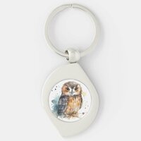 Woodland Wisdom Watercolor Charm Keychain