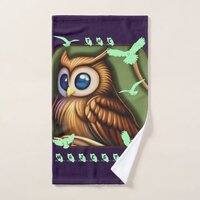 The Majestic Brown Owl Hand Towel