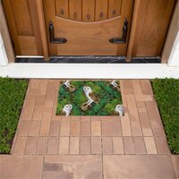 Owls, ferns, oak and berries doormat