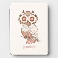 Cute Pink Whimsical Owl Personalized Kindle Cover