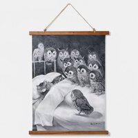 Cat Nightmare, Owl Bird, Louis Wain Hanging Tapestry