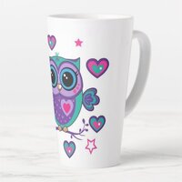 Owl with harts latte mug