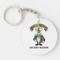 Botto Ancient Wisdom Wizard Magic Potion Owl Retro Keychain