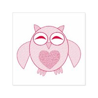 Pink Love Heart Owl Self Inking Stamp