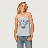 Owl Huge Eyes Gray Women's Tank Top