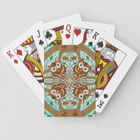 Hand Drawn Owl Mandala Artwork Playing Cards