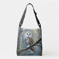 Barn Owl in a Forest Crossbody Bag