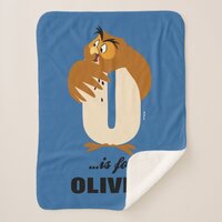 O is for Owl | Add Your Name Sherpa Blanket