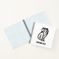 Owl Symbol Black Notebook