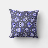 Cute blue colorful owl pattern throw pillow