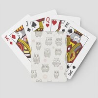 Pattern with owls poker cards