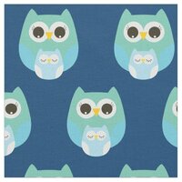 Sleepy Baby Owls Cute Nursery Decor Fabric