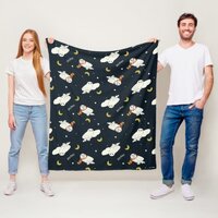 Hedwig Nighttime Moonlight Pattern Fleece Blanket