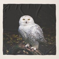 Majestic winter snowy owl scarf
